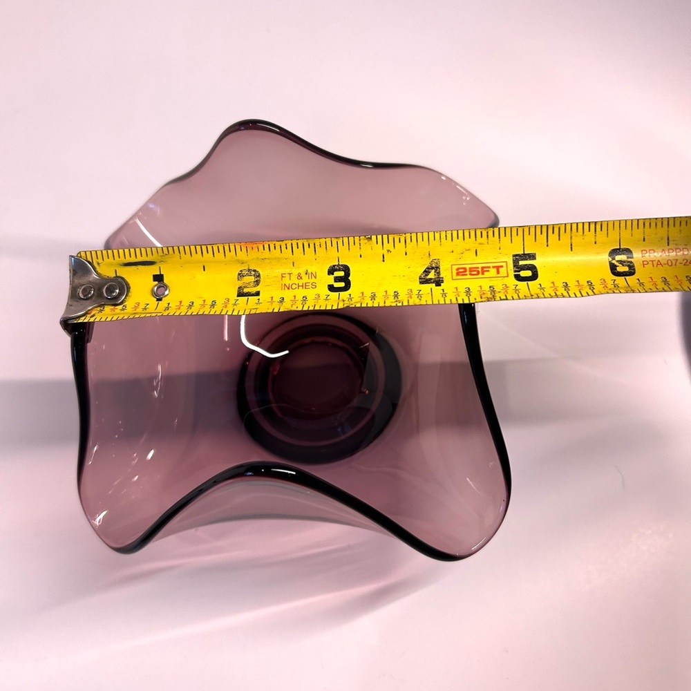 Vintage Viking Glass Amethyst Handkerchief Bowl - Picture 5 of 5